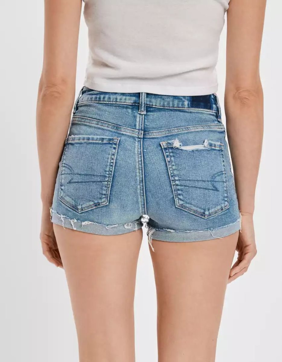 Shorts American Eagle AE Ne(x)t Level Super High-Waisted Denim Lavage Clair Femme | CYY-88082836